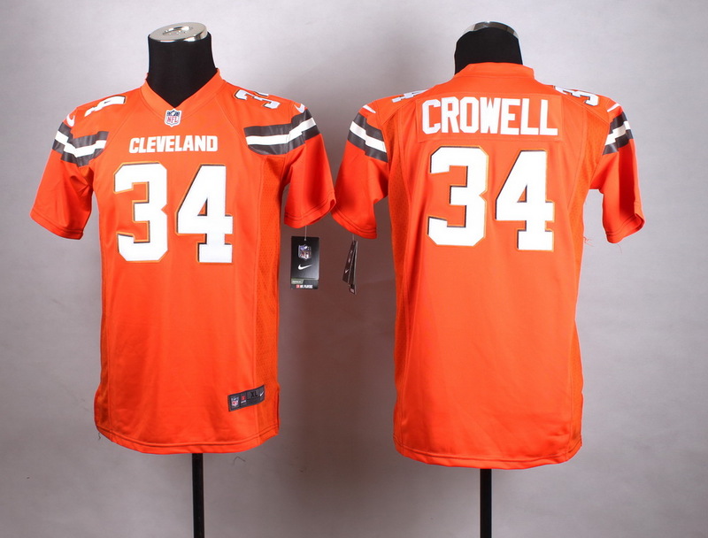 Nike Cleveland Browns #34 Crowell Orange Kids Jersey