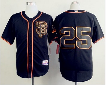 MLB San Francisco Giants 25 Barry Bonds Black Alternate Cool Base Jersey