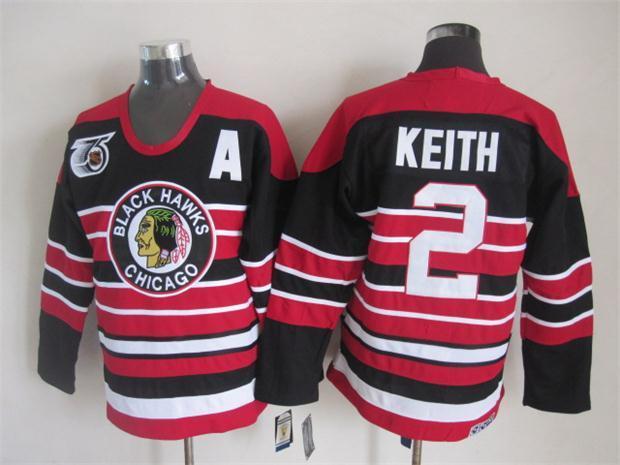 NHL Chicago Blackhawks #2 keith red 75th CCM Throwback Jersey