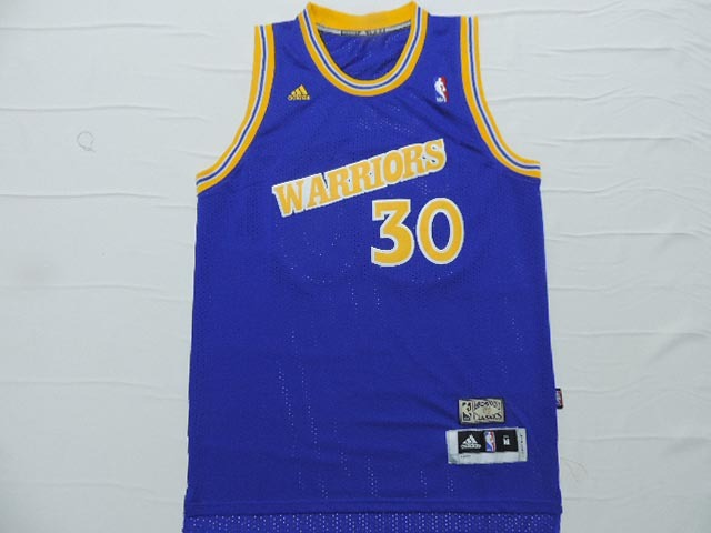 NBA Golden State Warriors #30 Curry Blue Throwback Jersey