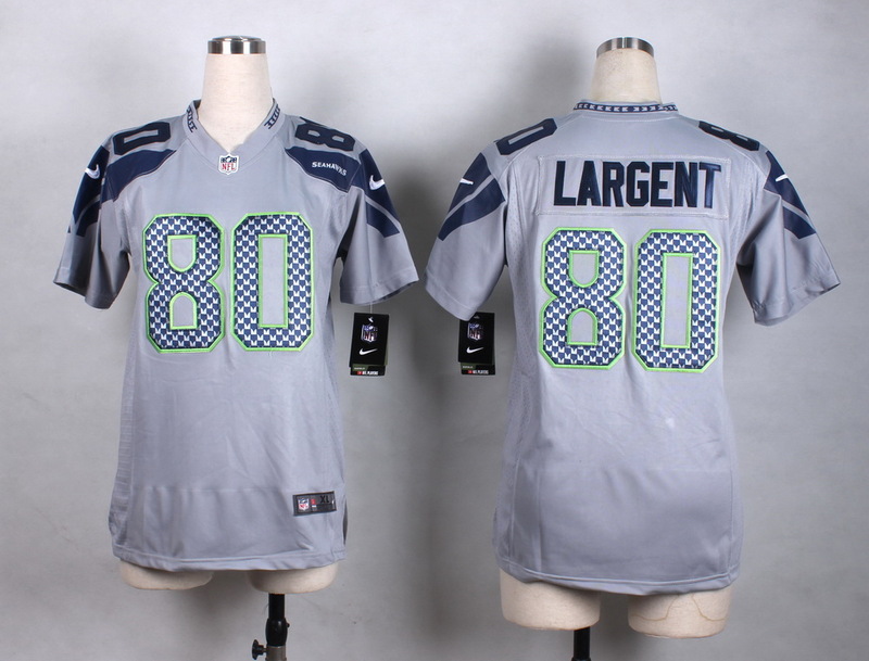 Nike Seattle Seahawks #80 Larrgent Grey Women jersey