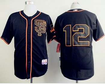 MLB San Francisco Giants 12 Joe Panik Black Alternate Cool Base Jersey