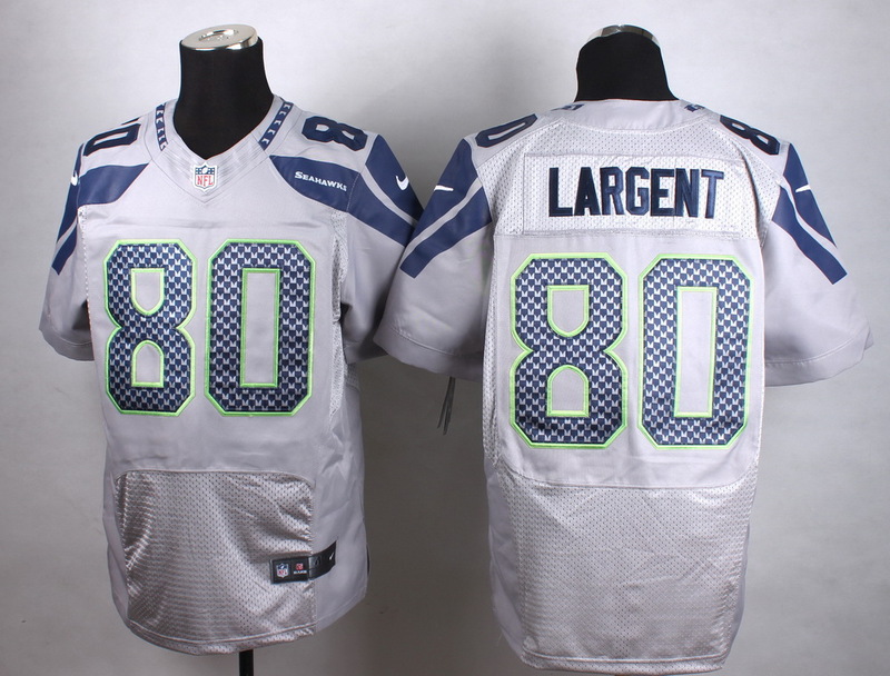 Nike Seattle Seahawks #80 Larrgent Grey Elite jersey