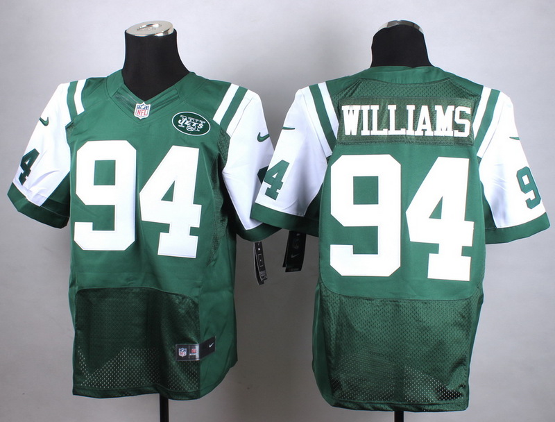 Nike New York Jets #94 Williams Green Elite Jersey