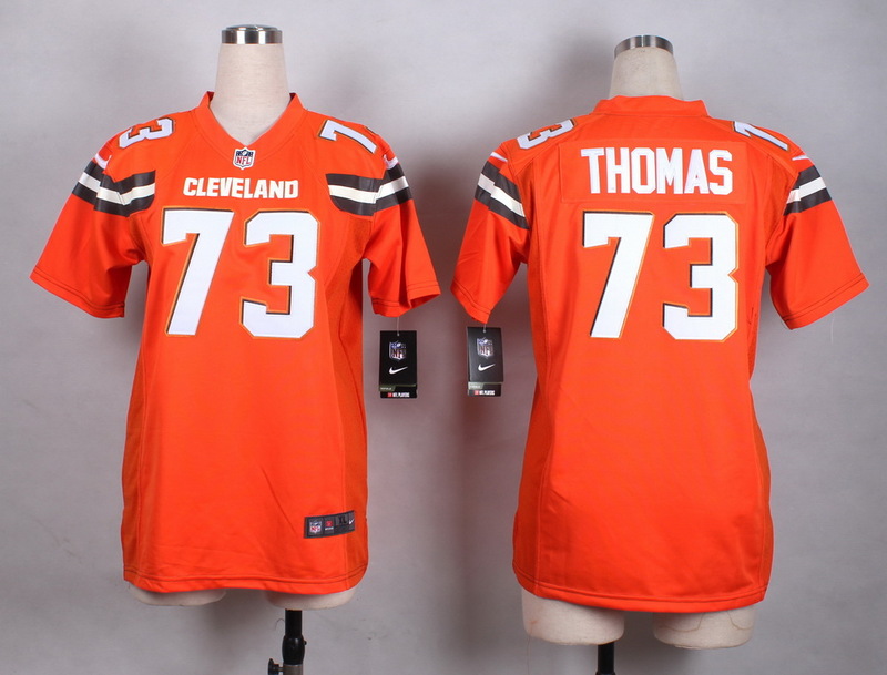 Nike Cleveland Browns #73 Thomas Orange Women Jersey