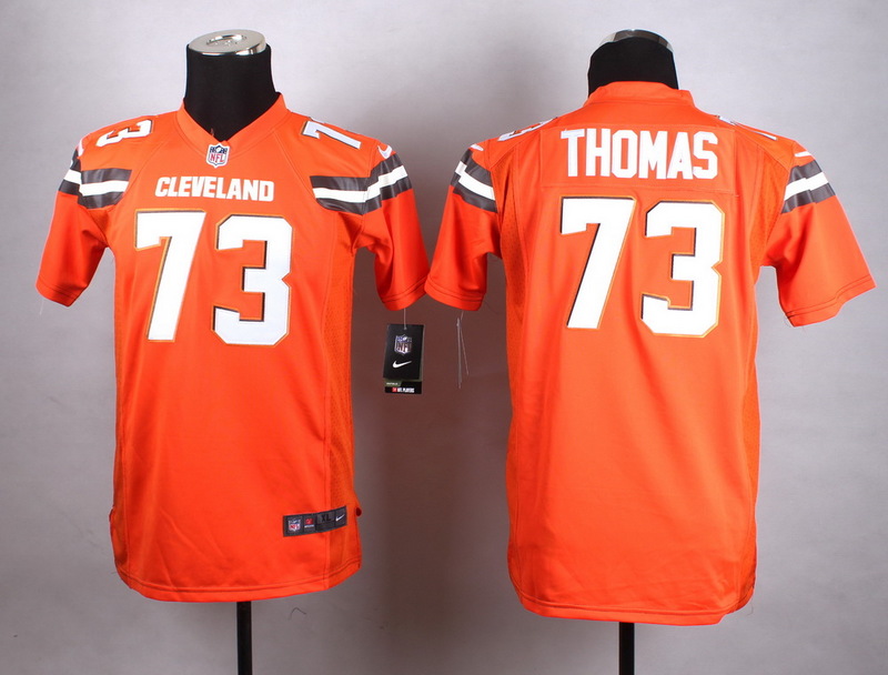 Nike Cleveland Browns #73 Thomas Orange Kids Jersey