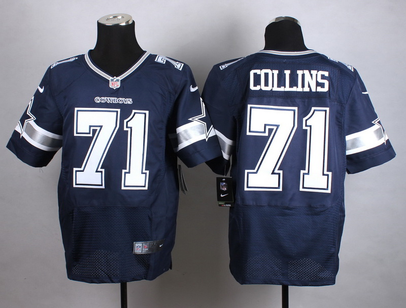 Nike Dallas Cowboys #71 Collins Blue Elite Jersey