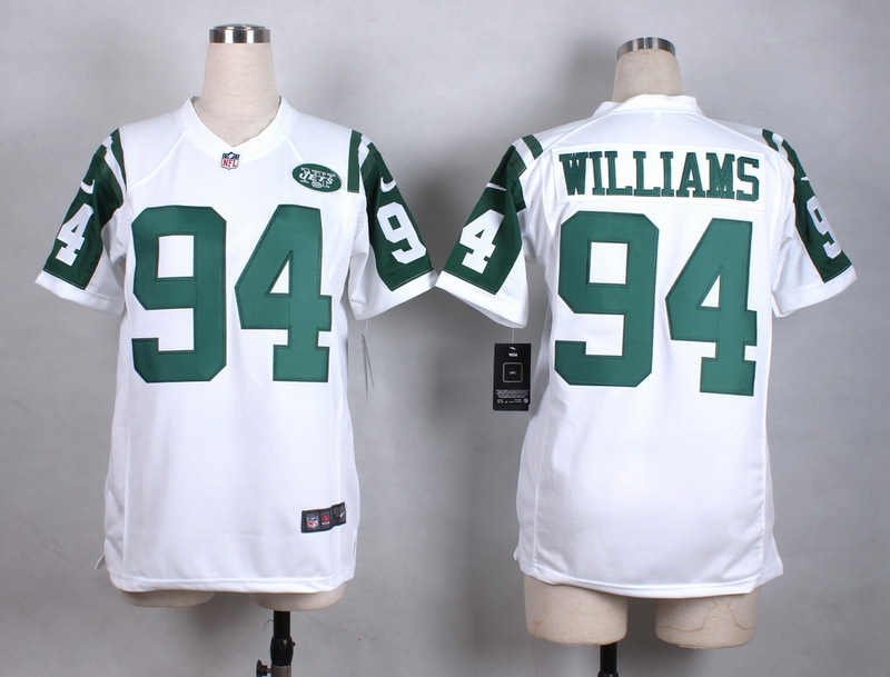 Nike New York Jets #94 Williams White Women Jersey