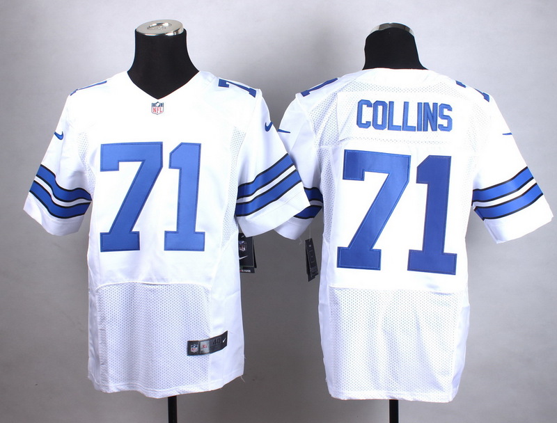 Nike Dallas Cowboys #71 Collins White Elite Jersey