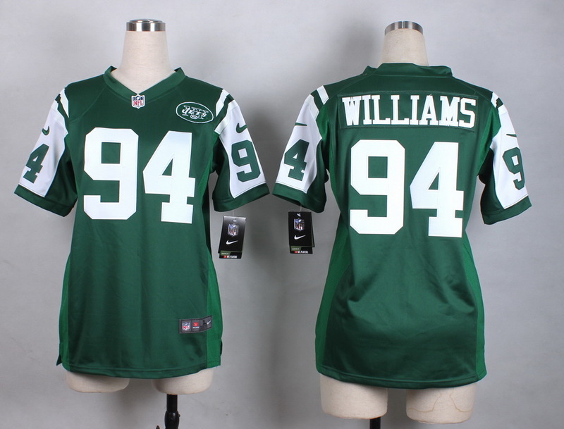 Nike New York Jets #94 Williams Green Women Jersey