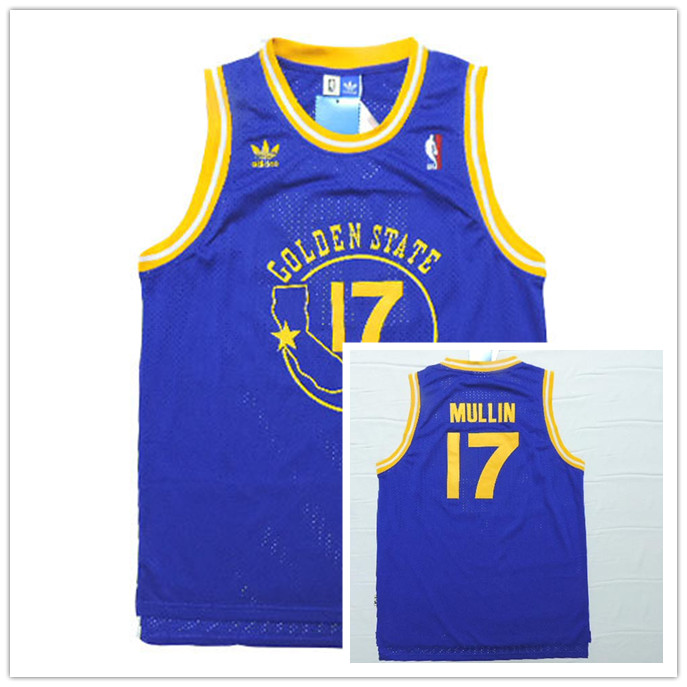 NBA Golden State Warriors #17 Mullin Throwback Blue Jersey