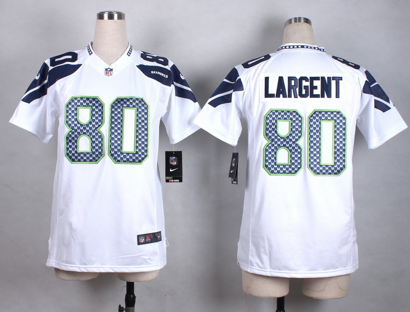 Nike Seattle Seahawks #80 Larrgent White Women jersey