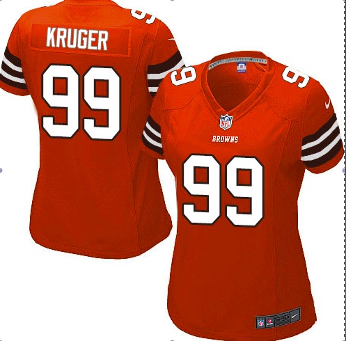 Paul Kruger Limited Orange Alternate Jersey- Nike Cleveland Browns #99 Womens NFL