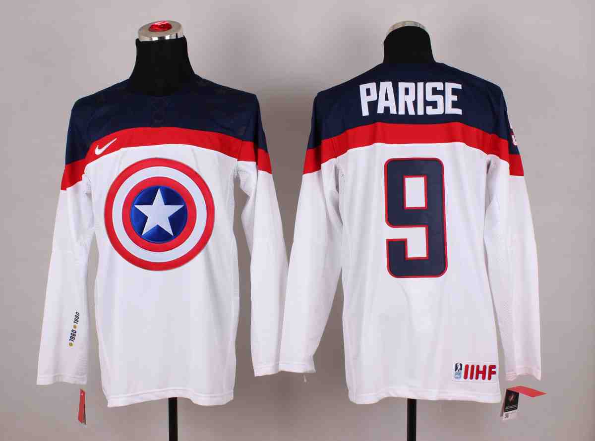 NHL New Jersey Devils #9 Parise White America Captain Jersey