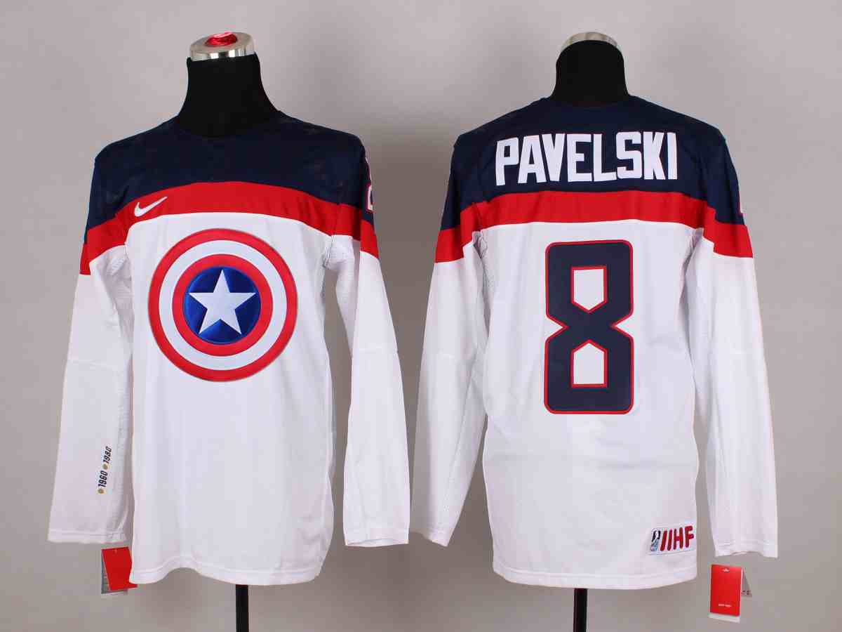 NHL San Jose Sharks #8 Pavelski White America Captain Jersey