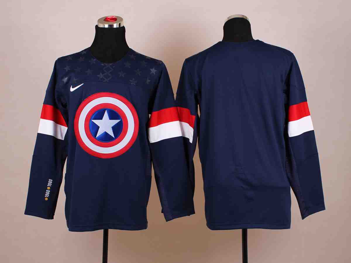 NHL Blank Blue America Captain Jersey