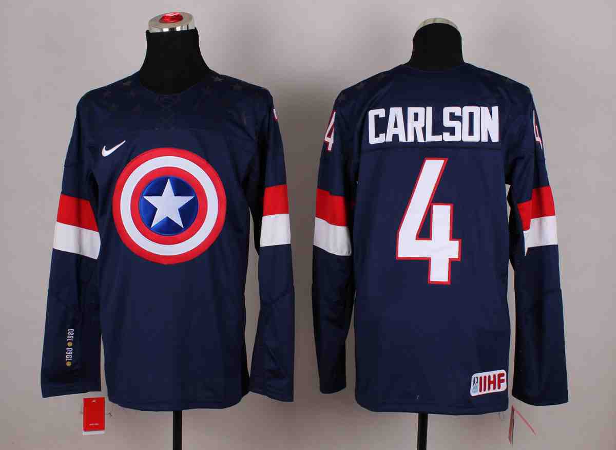 NHL Washington Capitals #74 Carlson Blue America Captain Jersey