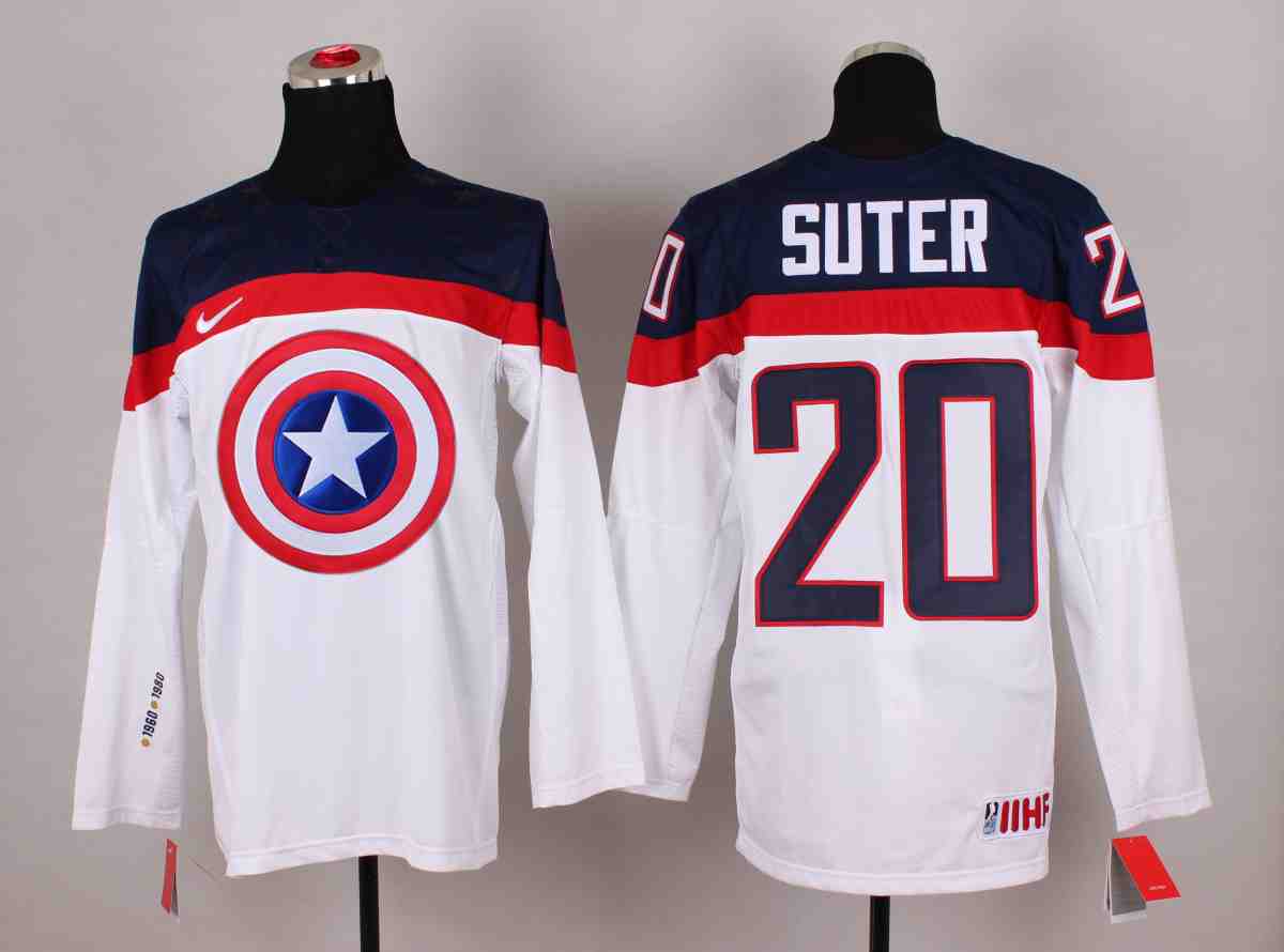 NHL Minnesota Wild #20 Suter White America Captain Jersey
