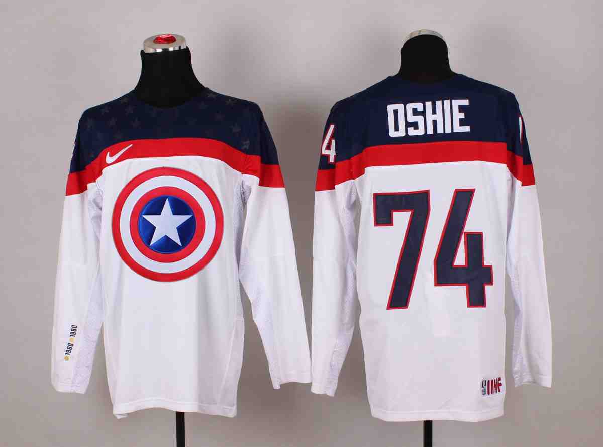 NHL St.Louis Blues #74 Oshie White America Captain Jersey
