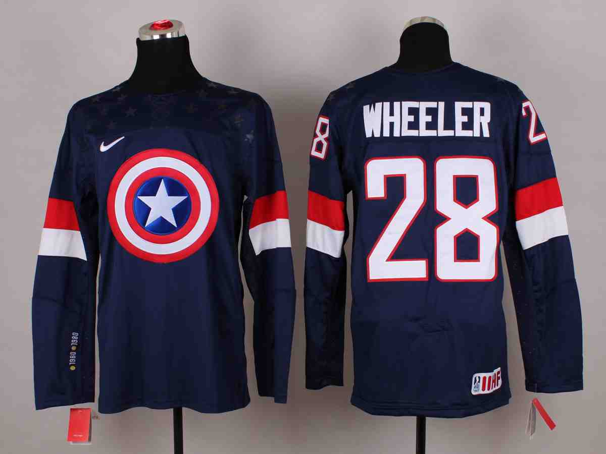 NHL Winnipeg Jets #28 Wheeler Blue America Captain Jersey