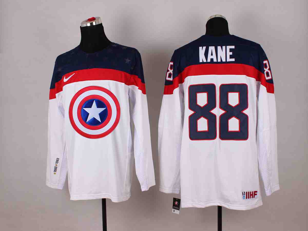 NHL Chicago Blackhawks #88 Kane White America Captain Jersey