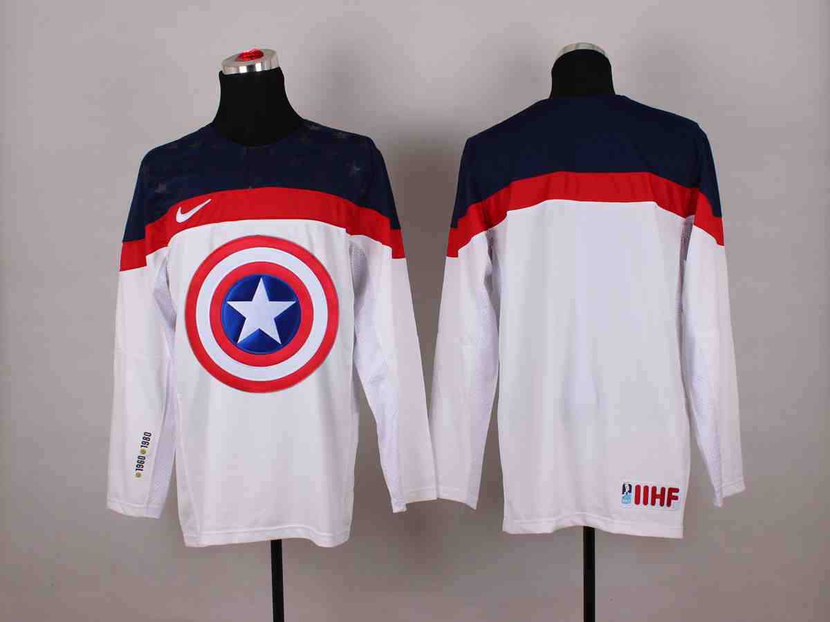 NHL Blank White America Captain Jersey