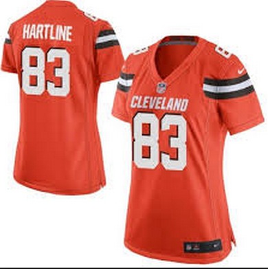 Nike Browns #83 Brian Hartline Orange Alternate Womens Stitched NFL New Elite Jersey