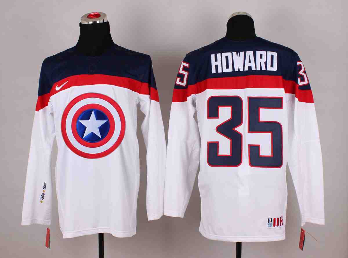 NHL Detroit Red Wings #35 Howard White America Captain Jersey