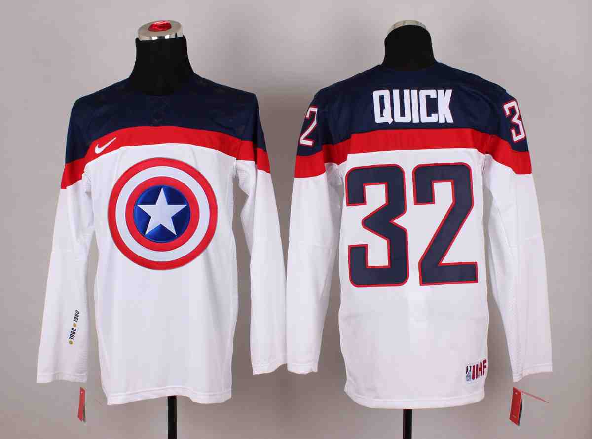NHL Los Angeles Kings #32 Quick White America Captain Jersey