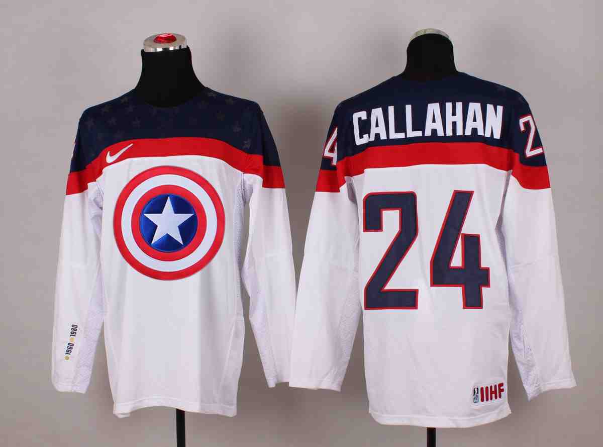 NHL Tampa Bay Lightning #24 Callahan White America Captain Jersey