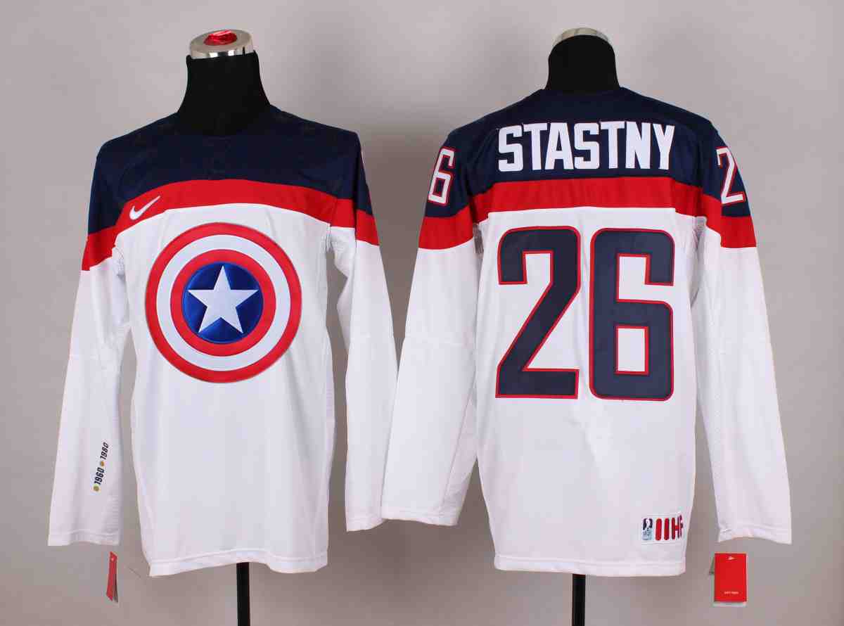 NHL Colorado Avalanche #26 Stastny White America Captain Jersey