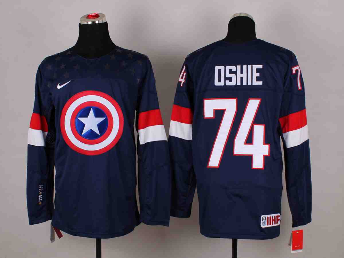 NHL St.Louis Blues #74 Oshie Blue America Captain Jersey