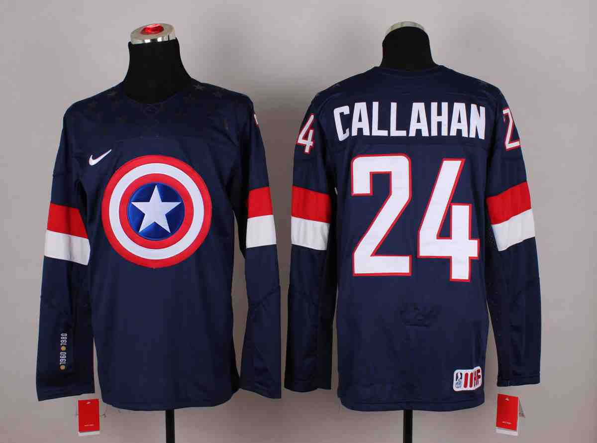 NHL Tampa Bay Lightning #24 Callahan Blue America Captain Jersey