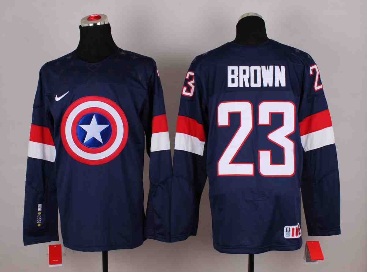 NHL Los Angeles Kings #23 Brown America Captain Jersey