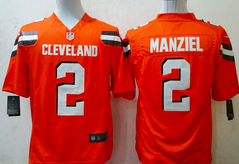 Nike Cleveland Browns #2 Manziel Orange Game Jersey