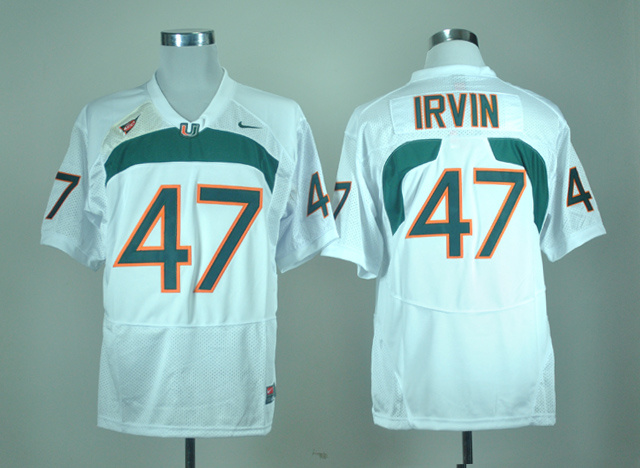 NCAA Nike Miami Hurricanes #47 Michael Irivin White Jersey 