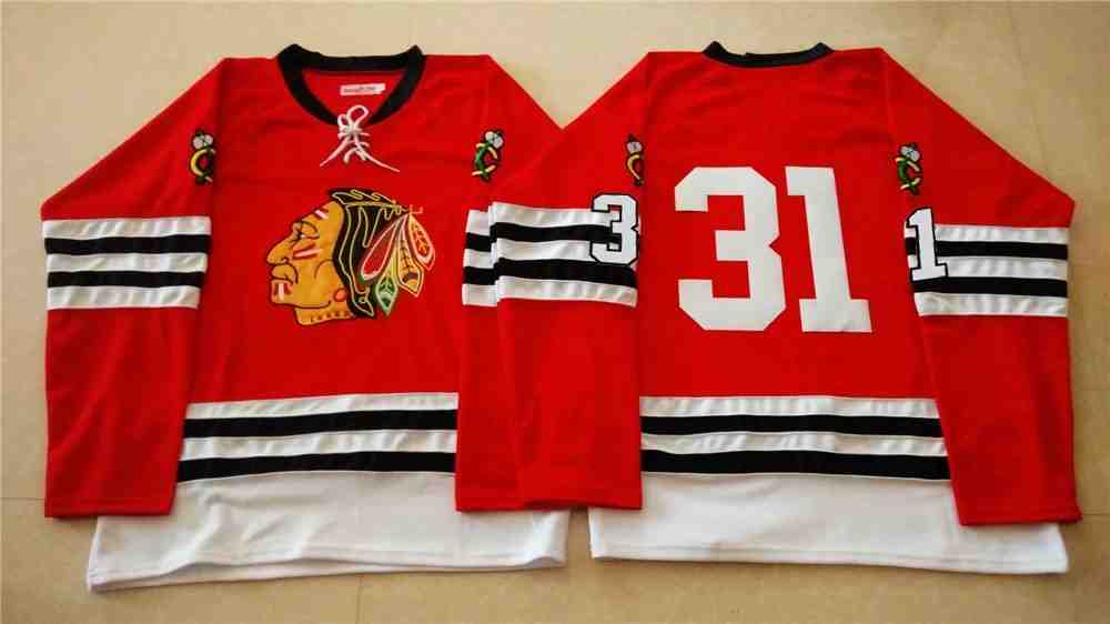 NHL Chicago Blackhawks #31 Red Jersey without Name