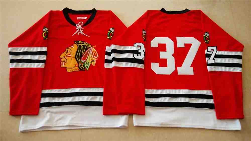 NHL Chicago Blackhawks #37 Red Jersey without Name