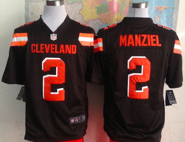 Nike Cleveland Browns #2 Manziel Black Game Jersey