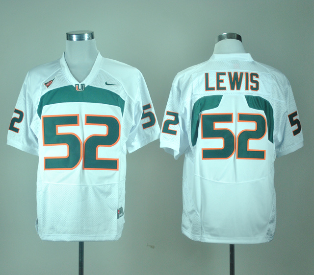 NCAA Nike Miami Hurricanes #52 Ray Lewis White Jersey 