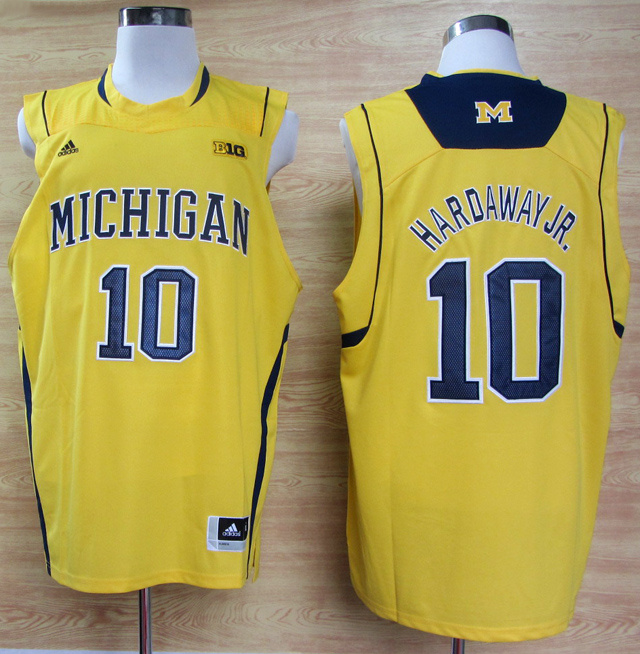 NCAA Michigan Wolverines #10 Tim Hardaway Jr. Yellow Baseketball Jersey