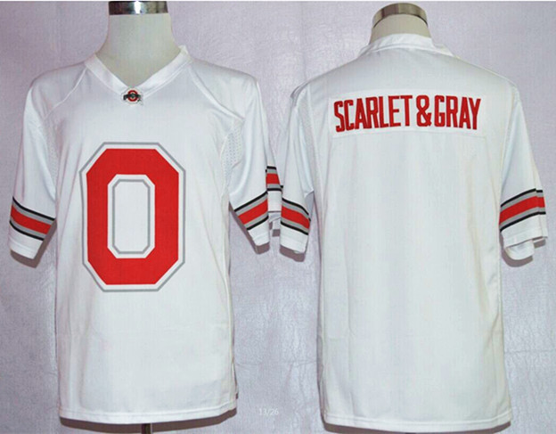 Scarlet & Grey Ohio State Buckeyes Nike Team Pride Fashion Football Jersey  White 