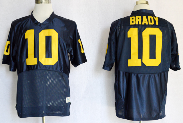 Nike Michigan Wolverines Tom Brady 10 Navy Blue College Football Jersey 
