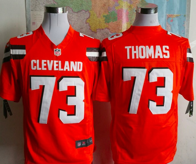 Nike Cleveland Browns #73 Thomas Orange Game Jersey