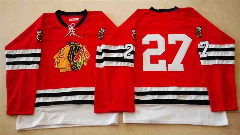 NHL Chicago Blackhawks #27 Red Jersey without Name