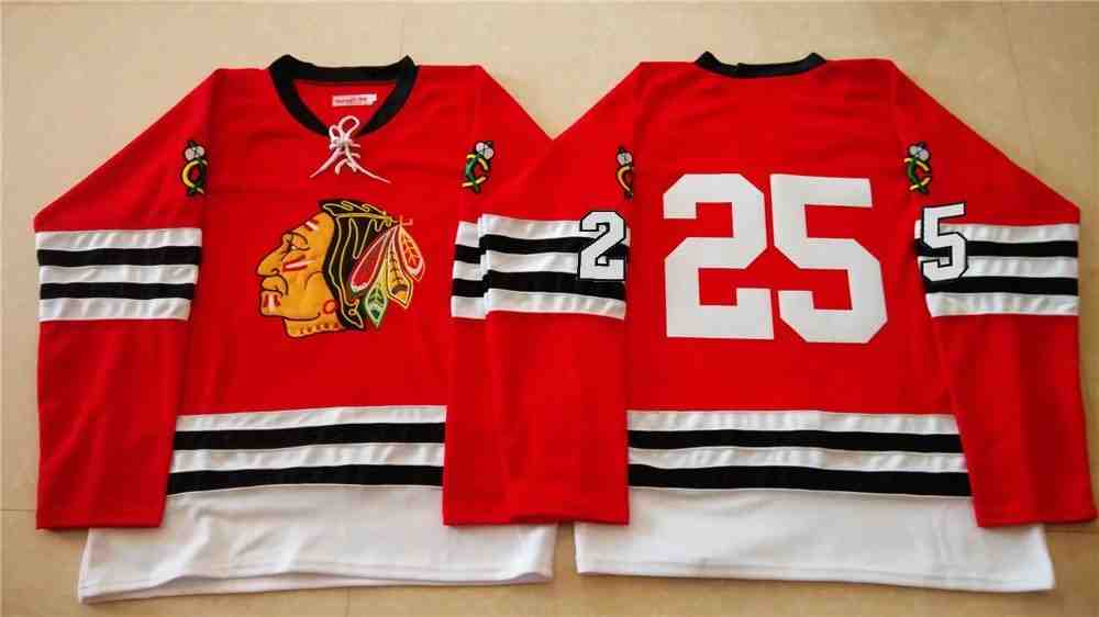 NHL Chicago Blackhawks #25 Red Jersey without Name