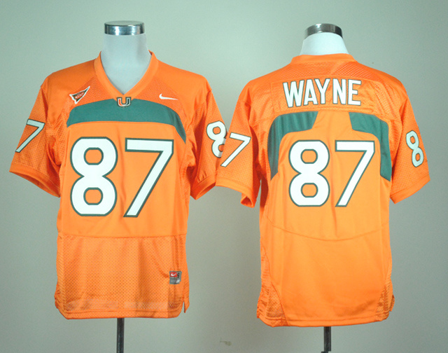 NCAA Nike Miami Hurricanes #87 Reggie Wayne Orange Jersey