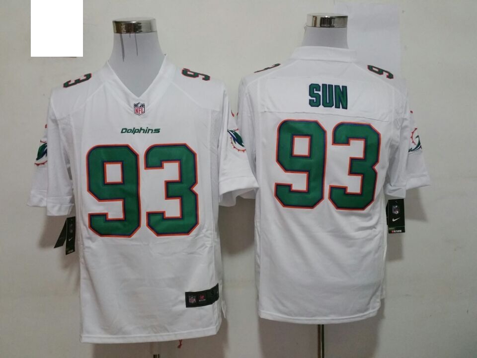 Nike Miami Dolphins #93 Sun White Game Jersey