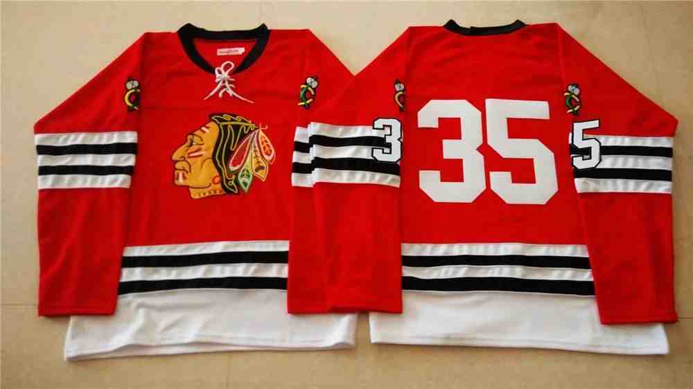 NHL Chicago Blackhawks #35 Red Jersey without Name