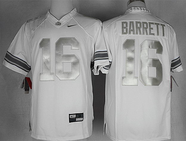 Ohio State Buckeyes J.T. Barrett 16 Platinum Limited College Football Jersey - White  